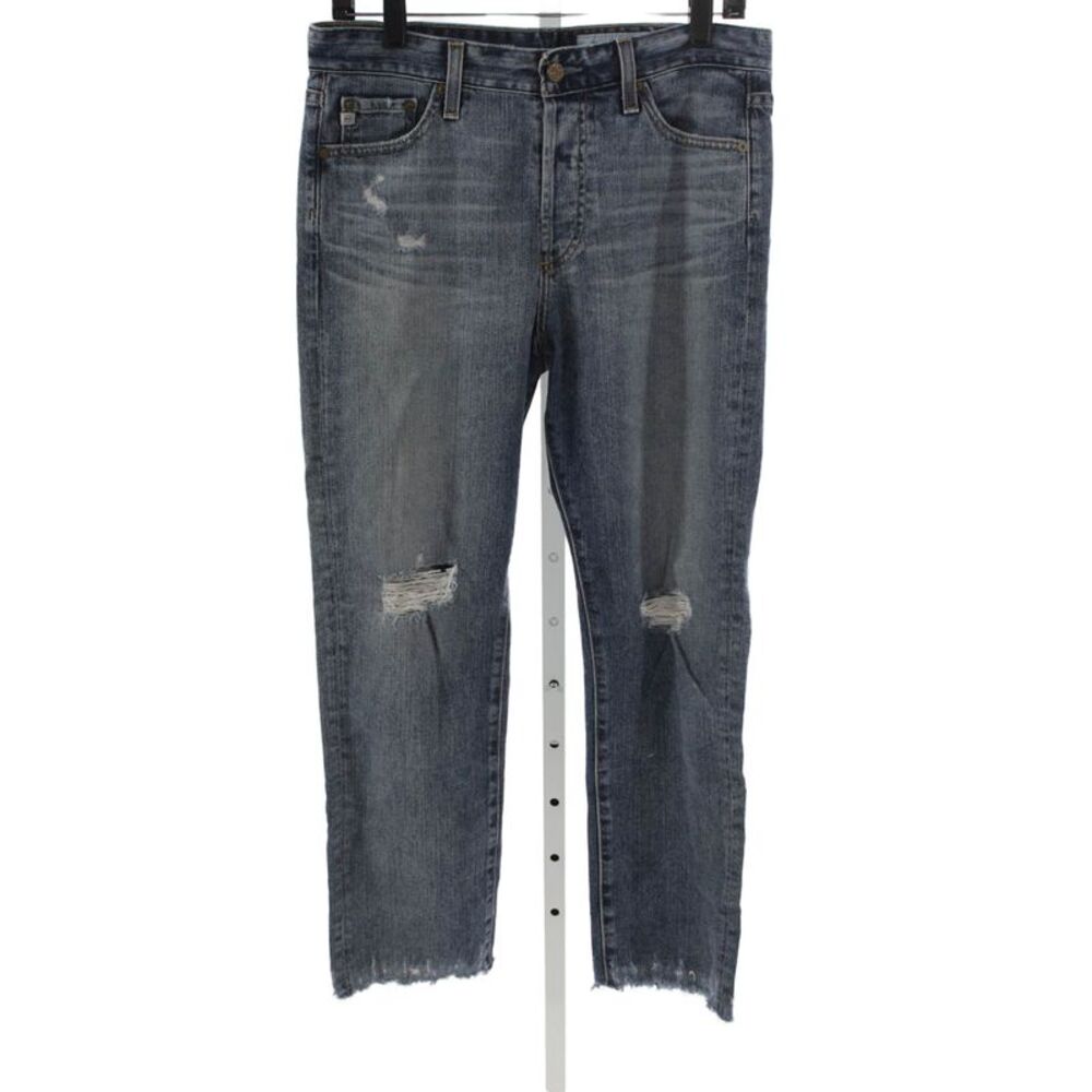 AG-ED Denim Womens Cropped Blue Jeans Button Mid Rise Cotton Size 28